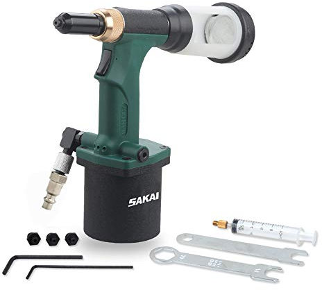 SAKAI Pneumatic Hydraulic Pull Rivet Gun - Automatic Suction Air Rivet Tool