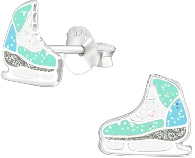 Monkimau Boucles d'oreilles patins à glace en argent 925