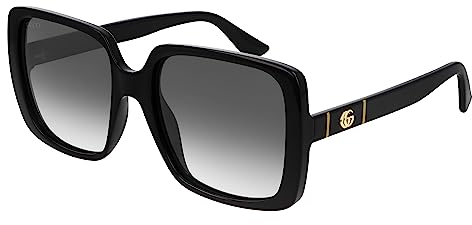 GUCCI Womens GG0632S Sunglasses, Black-Black-Grey, 56
