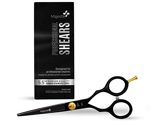 Professional Hairdressing Scissors 5.5 Inch Stainless Steel Barber Razor Edge Hair Cutting Shears with Adjustment Screw for Salon Men Women Children Adults Sold by Majestik+