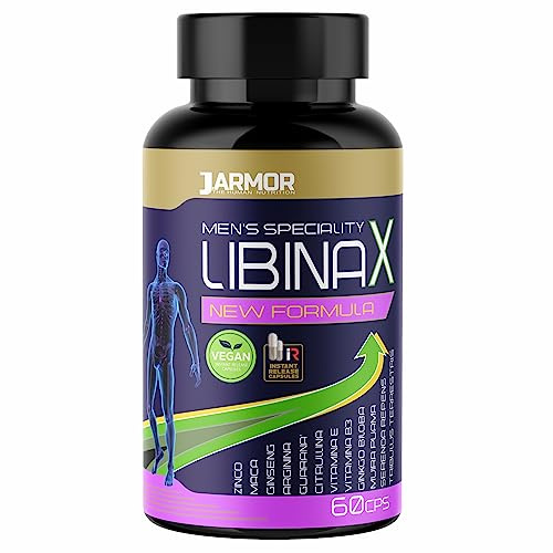 JARMOR Libinax Nahrungsergänzungsmittel für Männer 60 Kapseln mit L-Arginin, Citrullin, Zink, Maca, Ginseng, Guarana, Ginkgo Biloba, Muira Puama, Saw Palmetto und Tribulus Terrestris