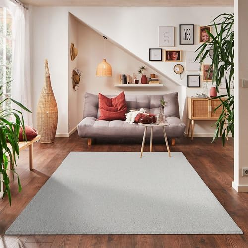 Carpettex Wohnzimmer Teppich Kurzflor Modern Einfarbig 200 x 290 cm Creme - Küchenteppich Waschbar Extra Weich Flauschig - Schlafzimmer Kinderzimmer Esszimmer Flur