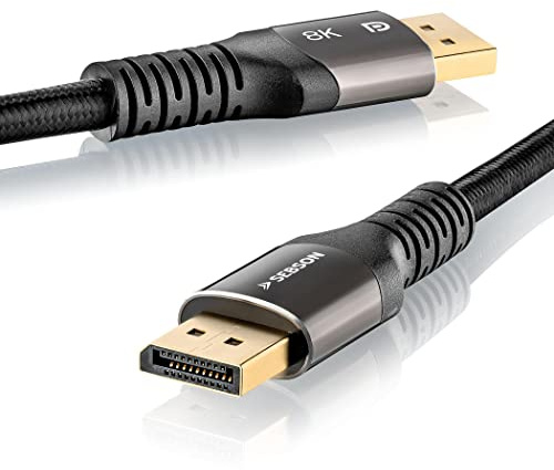 SEBSON DisplayPort Kabel 5m - DP 1.4 Male/Male, 8K/60Hz 4K/144Hz 2K/240Hz - DisplayPort auf DisplayPort für Monitor, Bildschirm, PC, Gaming