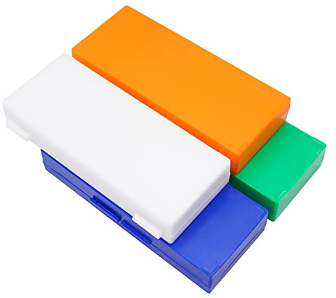 Yuecheng BREUAILY Aufbewahrungsbox für Mikroskop-Objektträger Kunststoff Biology Slide Aufbewahrungsbox für 50 Objektträger Zuhause Schule Erleuchtungswerkzeug Blau Orange Weiß Grün 4 Stück