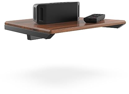 FITUEYES Multimedia Wall Shelf Wood HiFi Rack for DVD Player Router Cable Boxes Record Player, Eiffel Series