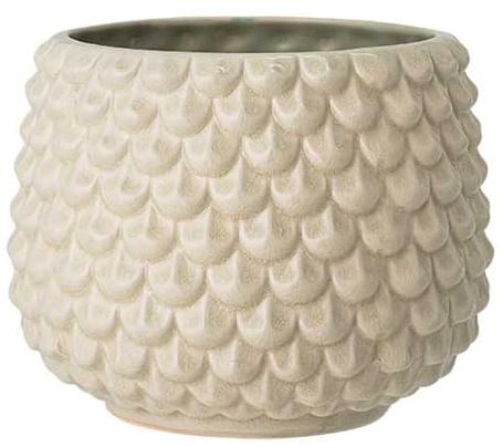Nordring Maceta Pino - Macetero Decorativo Redondo para Flores e Plantas para Interiores L (16,5 cm ø), Verde Claro, Cerámica