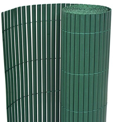 XIAOGUANG Gartenzaun Doppelseitig, Sichtschutz Zaun, ZaunsichtschutzB, Steckzaun, Garten Zaun,Teichzaun, Zaunelemente, Garden Fence, PVC 90×500 cm Grün