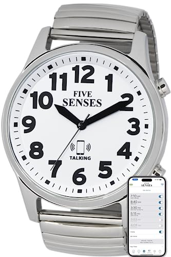 FIVE SENSES Jumble Smart Atomic Talking Watch with Voice Reminders and App Control for Seniors and Visually Impaired - A Great Gift for Blind Men and Women. A Talking Watches for The Blind (off white)