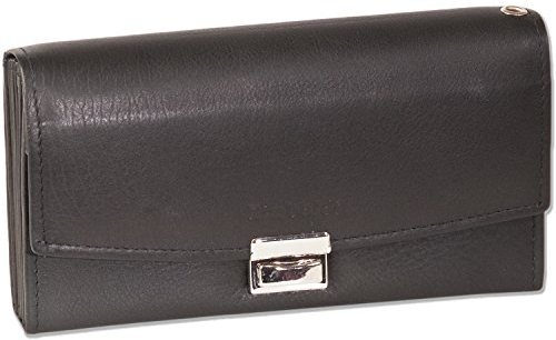 Woodland® Profi KELLNERBÖRSE mit Leiterschloss FEINSTES Rind Nappaleder SCHWARZ