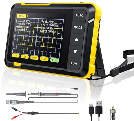 Oscilloscope Handheld, 400V 200 kHz 2.5 MS/s Oscilloscope, Real-time Sampling Rate Handheld Oscilloscope with OTA Upgrade Function, Pocket Oscilloscope for Beginners, Portable Oscilloscope Instrument
