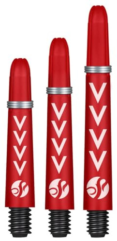 Shot! Dart Shafts Koi Carbon Michael Smith Red mit Federring für Steeldarts & Softdarts (Medium)