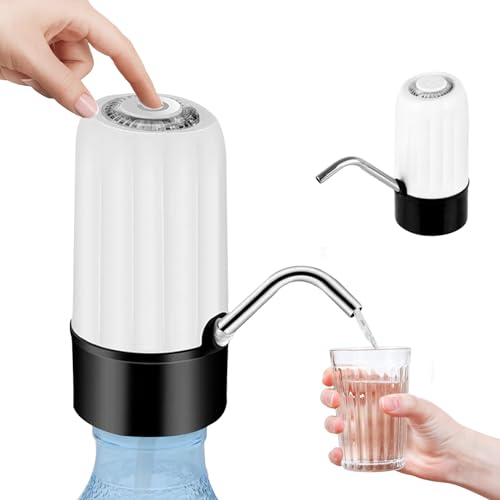 ALLOMN Bomba de botella de agua, recargable por USB, bomba automática de agua potable, jarras de agua universal, dispensador de botellas de agua eléctrico portátil para el hogar, cocina, oficina,