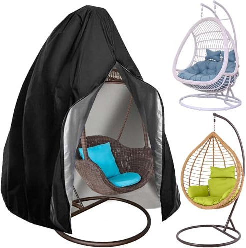 Hängesessel Abdeckung Outdoor,Abdeckung Hängesessel Wasserdicht Winterfest | 210D Oxford Gewebe Winddicht Anti-UV Hängestuhl Abdeckunng Schutzhülle für Hängekorb Schwingsessel(190x115cm)