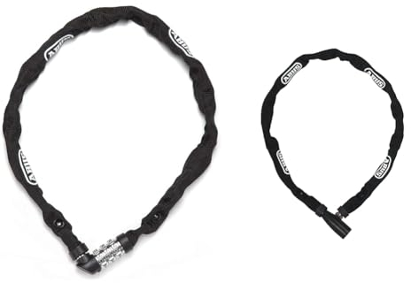 Abus kettingslot code 1200/60 web black & Kettenschloss 1500 Web – Fahrradschloss aus Spezialstahl – 4 mm dicke Rundkette - ABUS-Sicherheitslevel 3 – 60 cm – Schwarz