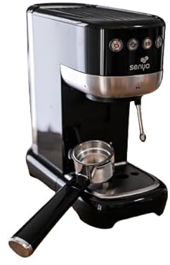 Senya machine à café Tasty Coffee Noir 20 bars, cafetière expresso et cappuccino 1300W, Thermoblock, mousseur de lait, arrêt automatique, SYBF-CM006