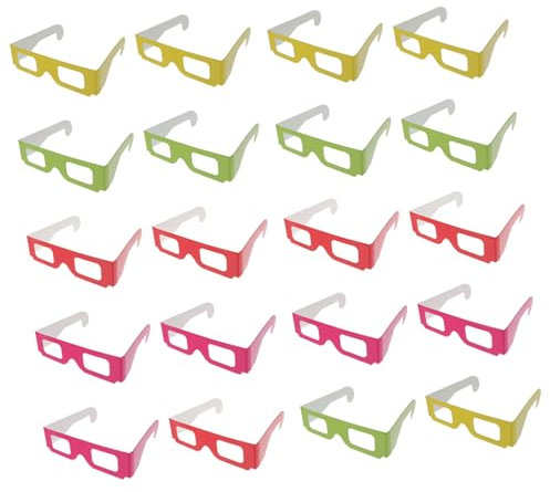 PHENOFICE 20piezas Gafas De para Películas y Gafas Anaglifo De Cartón Unidades por Paquete para Eventos y Fiestas