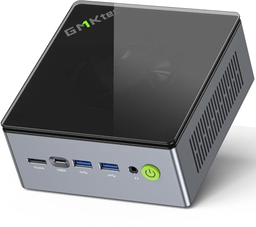 GMKtec Mini PC de jeu M7 Dual LAN 2,5 Gbps AMD Ryzen 7 6850H Ordinateur de Bureau, 16 Go DDR5 Double Canal (8 Go * 2) 512 Go PCIe4.0 SSD, USB4.0, HDMI, DP, USB-C, WiFi 6E, BT 5.2
