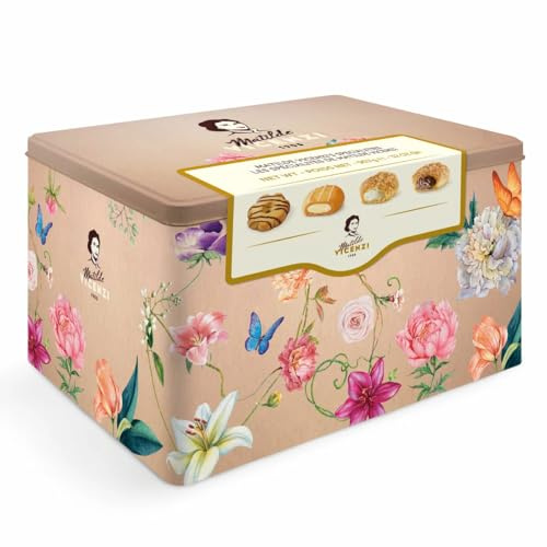 Matilde Italian Biscuit Verona Assortment Tin, 907g, Creme Pastries Biscuits Gift Tin Set for Christmas, New Year Parties - Cookies Made with Milk, Chocolate, Coffee
