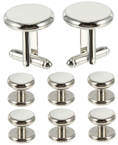 Holibanna 1uppsättning Fransk Stil Manschettknappar Rund Design Enkel Och Elegant För Bröllop Och Affärsmöten Ger Stil Och Färg till Kläder