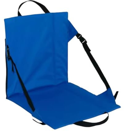 Sharplace Klappbarer Strandstuhl, gefaltetes Sitzkissen, verschleißfestes Polster, Stadion-Sitzkissen, Bodenstuhl mit Rückenlehne für Outdoor-Angeln, Blau