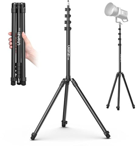 270cm Trépied de Lampe en Aluminium, Trépied Pliable et Portable, Support pour Appareil Photo et éclairage, Charge 6kg avec Vis 1/4 pour Studio, Lampes d'éclairage, Photographie Extérieure, Flash