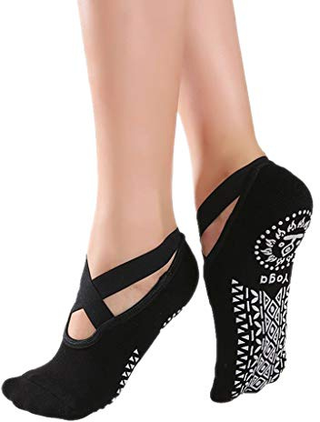 Qsvbeeqj Chaussettes pour femme dos nu Fitness Pilates Respirant Ballet Foot Sock Ladies Sport Gym Sock Dance Pantoufle
