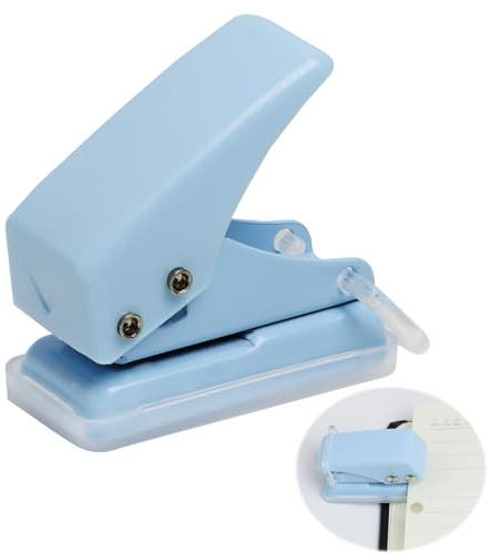 Mini Einzellocher, Locher aus Metall Mini-Locher, Locher für Ordner, Für Home Student Office Schule und DIY Projekte, Souvenirbücher, Lesezeichenordner (blau)