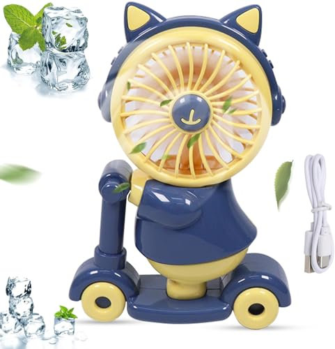 KOIROI Ventilatore Portatile, Mini Ventilatore USB Ricaricabile, Ventilatore da Scrivania con 2 livelli di Velocità, Piccolo Ventilatore Tascabile per Auto Esterno Campeggio Passeggino Ufficio