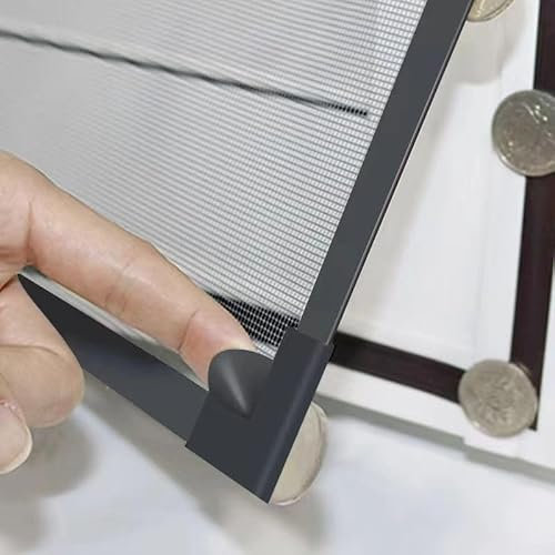 Insektenschutzgitter Fenster Magnet mit Rahmen - DIY Zuschneidbar Bildschirmfenster, Ohne Bohren, Starker Magnetrahmen & Glasfaser-Mesh (Schwarz, 130x150cm)