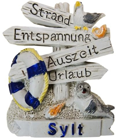 Magnet Souvenir Wegweiser Sylt 7 x 6 cm Kühlschrankmagnet Deko GCG 12