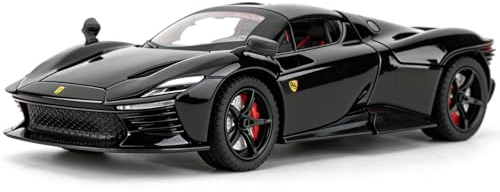 imtfzct Ferrari SP3 1:24 Modellauto, Metall Spielzeugauto mit Sound & Lichteffekten, Sammlermodell mit Öffnenden Türen, Geschenk für Kinder & Erwachsene ，schwarz