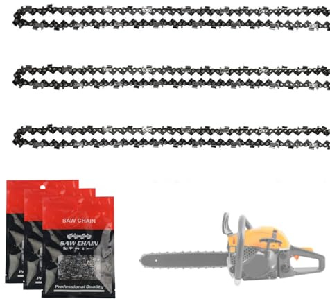 Oryzium 3 Pack Chainsaw Chain for 20-Inch bar with 76 Drive Links,0.058 Gauge,0.325 Pitch Replacement Handheld Chain for Wood Branch Cutting,Fit Timberpro 62CC,Hyundai and Other Chainsaws