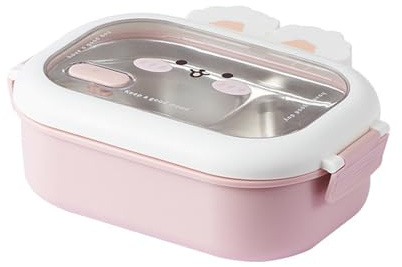 UNTERING Robusta scatola Bentos con scomparti in acciaio inossidabile per bambini, scuola, picnic, viaggi, custodia per il pranzo per bambini