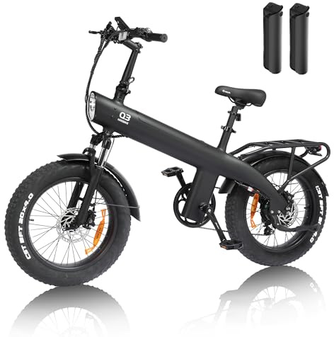 HX Q3 Vélo Électrique Adulte,Fat Bike Electrique 20 x 4.0,Cadre Inspiré du Dauphin,Vélo Électrique Tout-Terrain avec Porte-Bagages,Autonomie 80-120 km 25 km/h – S’adapte à Votre Mode de Vie