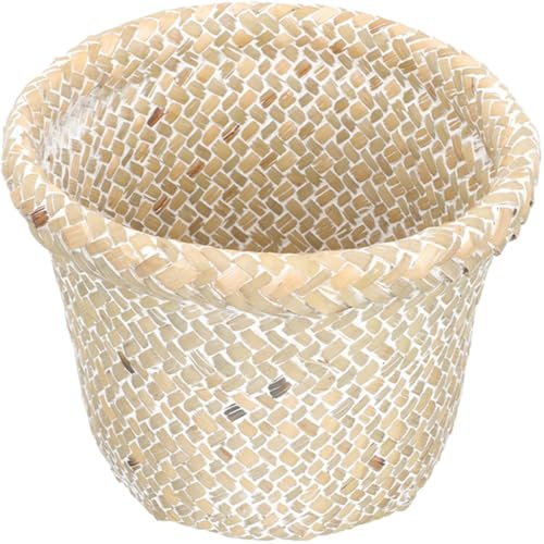 Healvian Panier en Rotin Tressé Vintage M Corbeille Polyvalente pour Chambre à Coucher la Cuisine et Rangement Poubelle Écologique et Décorative Panier à Jouets et Fruits