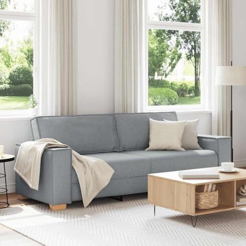 ROMHZKS Dreisitzer Sofa mit Polsterstoff und Metallrahmen, Bequemes 3-Sitzer Sitzmöbel für Wohnzimmer, Büro und Gästezimmer, Weiches strapazierfähiges Polyestergewebe, Stabiles