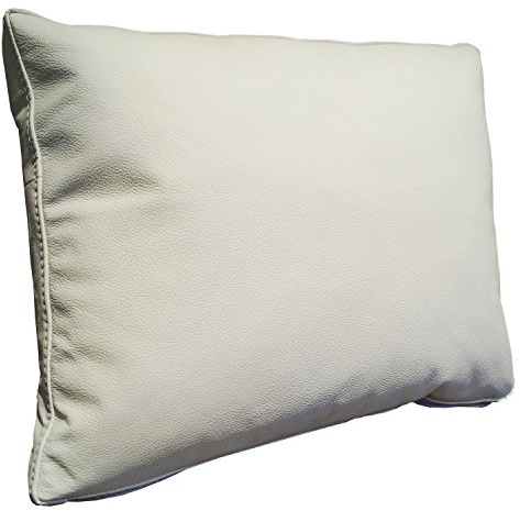 Quattro Meble Weiß Echt Lederkissen Sofa Deko Kissen Echtleder Rückenkissen Rindsleder Leder Modell P&Z (40 x 50 cm)