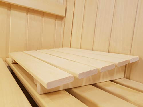 AGANDE Sauna Kopfstütze J-007 Saunakopfstütze Nackenstütze Beinauflage Rückenlehne Rückenstütze Saunazubehör Espenholz kein Nadelholz Daher ohne Harz und nur wenig wärmeleitend