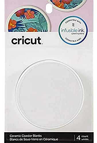 Cricut® Untersetzer-Rohlinge, Keramik, rund (4 Stück), Weiß, Einheitsgröße, 2006582