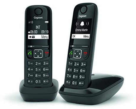 Gigaset AS690 Duo - Téléphone fixe sans fil - 2 combinés - Noir