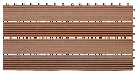 Ventanara® WPC Holz Kunststoff Fliesen Terrassenfliesen Klickfliesen Balkonfliesen 1 Stück (30 x 60 cm Standard, Braun)
