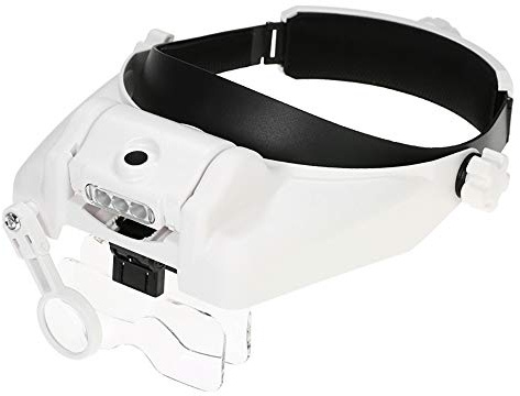 Bysameyee förstoringsglas med ljus för nära arbete, huvudmontering förstoringsglas visir med 3 LED juvelerares luppljus, 1 x till 14 x zoom handsfree upplysta glasögon headset för läsning, sömnad,