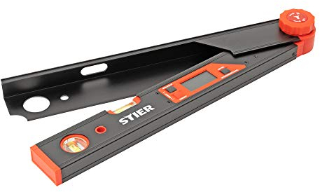 STIER Digitaler Winkelmesser SDW 450 LCD-Display ±0,1° Aluminium 450 mm, Winkelschmiege mit Feststellfunktion, LCD Display, integrierte Wasserwaage, relative und absolute Winkelmessung