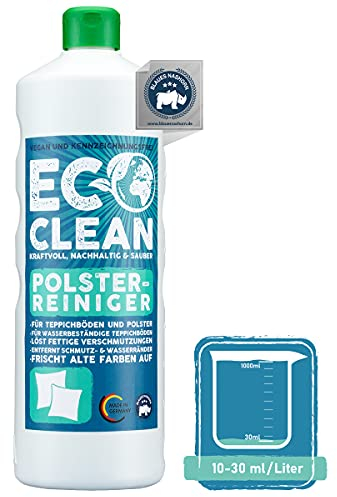 Eco Clean® Detergente per tappezzeria 1 litro - detergente per divani altamente efficace - detergente affidabile per sedili auto ravviva colore - pulisci tappeti antistatico