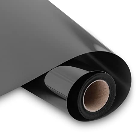 HIKENRI Black Heat Transfer Vinyl Bundle 12 x 10 ft Rolls,HTV Vinyl for Silhouette Cameo Easy to Cut & Weed,DIY Heat Press Design for T-Shirt,Clothes,Hats and Other Textiles