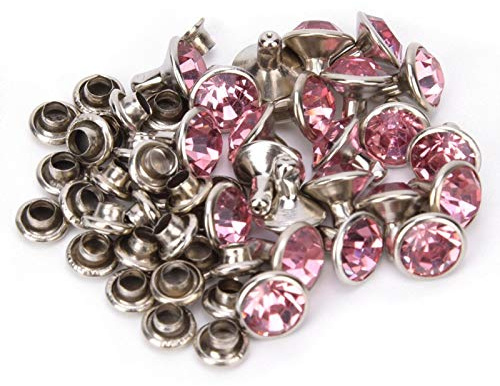 50 Juegos de Remaches de Diamantes de Imitación de 8 MM de Cristal, Bolsa de Tachuelas de Diamantes, Decoración de Ropa para Manualidades en Cuero, Fabricación de Bricolaje(#2)
