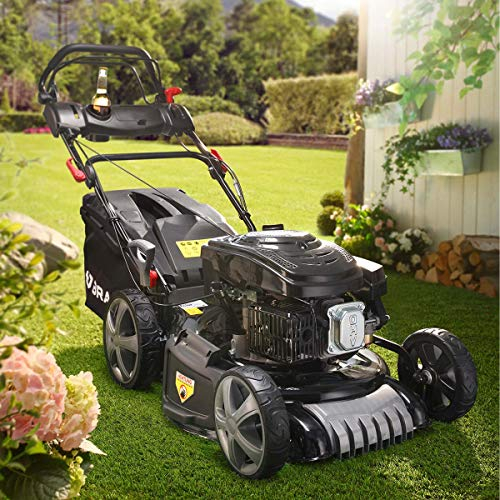 BRAST Benzin Rasenmäher mit Antrieb | 5,2kW(7PS) | 48cm Schnittbreite | viele Modelle | TÜV | 4 Takt OHV Motor | 30-80mm Schnitthöhe | 60L Fangkorb | Stahlgehäuse | 19224