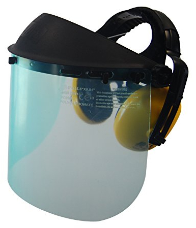 Greenstar UNIVERSEL - Visiera di protezione in plastica sollevabile e casco anti-rumore incorporato, modello professionale, larghezza visiera 400 mm, altezza 190 mm, decespugliatore e fai da te
