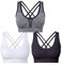 SEGRILA Damen Sport BH Set Ohne Bügel Kreuz Rücken Yoga Bustier Gepolsterter (Schwarz,Weiß,Grau XL)