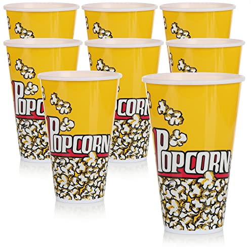 com-four® 8X Palomitas de maíz, Tazón de Palomitas de maíz | taza de bebidas para palomitas de maíz - Taza pequeña de palomitas de maíz